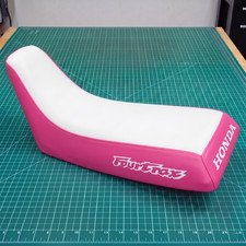 Honda ATC 200X Seat Cover For 1983 To 1985 Models Pink White Vinyl Seat Cover picture
