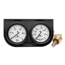 Autometer AutoGage Two-Gauge Console 2-1/16in Mech 0-100 PSI Oil Press/100-280 picture