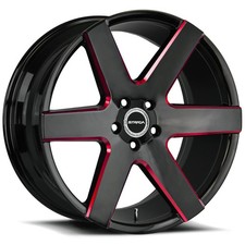 Strada S60 Coda 22x9.5 5x115 +15mm Black/Red Wheel Rim 22