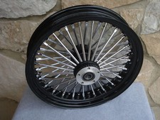 18x3.5 BLACK FAT SPOKE REAR WHEEL HARLEY TOURING FLST 00-07,DYNA 00-07, XL 00-07 picture