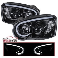 Fits 2004-2005 Subaru Impreza WRX Smoke Projector Headlights LED Strip Lamps L+R picture