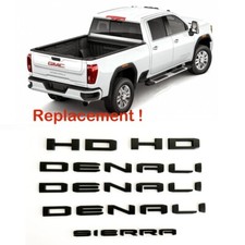 2019-2023 Matte Black DENALI HD SIERRA Emblems Fit GMC Sierra 2500hd 3500hd picture