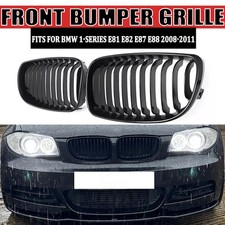 Front Kindey Grille Grill For BMW 1-Series E81 E82 E87 E88 2007-2013 Gloss Black picture