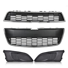 Fit For 2012-2016 Chevy Sonic Front Bumper Upper & Lower Grille+Fog Light Cover picture