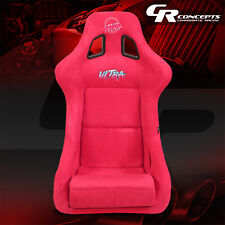NRG INNOVATIONS RED FIBER GLASS FRAME ALCANTARA PRISMA FIXED RACING BUCKET SEAT picture
