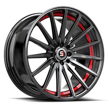 Spec-1 SP-69 20x8.5 5x112 5x114.3 +38 Cb 73.1 Gloss Black & Red Under Cut picture