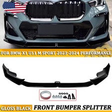 Front Splitter Lip Spoiler MP Style Glossy Black For BMW X1 M35i U11 2022-2026 picture