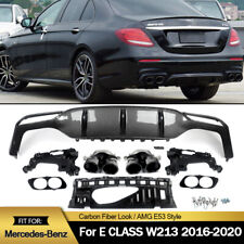 AMG E53 Style Rear Diffuser Lip w/ Exhaust Tips For Benz E-Class W213 2016-2020 picture