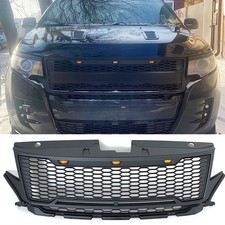 Black Front Grille Fit For 2011 -2014 Ford Edge Upper Bumper Grille W/Led Lights picture