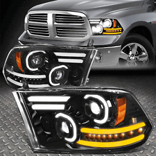 FOR 09-18 RAM 1500-3500 SEQUENTIAL SIGNAL SWITCHBACK LED DRL PROJECTOR HEADLIGHT picture