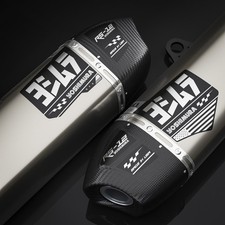 Yoshimura Exhaust RS-12 Decals  (Chrome/Black)  2 PACK picture