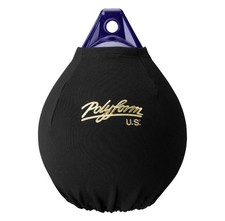 Polyform Elite EFC-A4 Black Fender Cover for A-4 Buoy Gold Logo New Old Stock picture