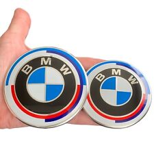 2pcs Hood Emblem 82mm + Trunk Badge 74 for BMW 3 Series E46 (99-05) E90 (06-13) picture