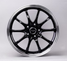 17 X 8 Inch Black Machine Lip Wheels Rim 5x114.3 Wheel ET 30 CB 73.1 picture