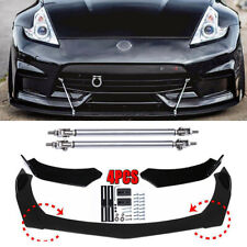 For Nissan 370Z Nismo Front Bumper Lip Splitter Spoiler Gloss Black + Strut Rods picture