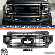 Carbonized Gray Front Grille For 2020-2022 Ford F250 F350 Super Duty W/ Black picture