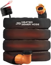 REHOSEUP 20FT Heated Sewer Hose Kit, Black RV Accessory (20FT Hose with Sleeve) picture