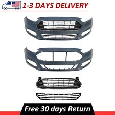 3 Pcs Front Bumper Cover & Front Upper & Lower Grille Fits 2013-2016 Ford Fusion picture