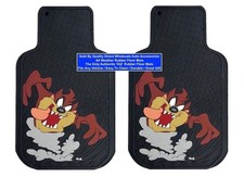2 FLOOR MATS Taz RUBBER ALL WEATHER  Looney Tunes Tasmanian Devil Car Truck SUV picture