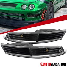 Fit 1994-1997 Acura Integra Black Bumper Lights Parking Signal Lamps Left+Right picture