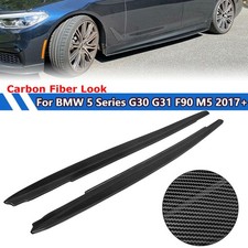 For BMW 5 Series G30 540i 550i F90 M5 Sedan 2017-22 2Pcs Side Skirts Carbon Look picture