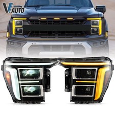 VLAND NEW LED Headlights For 2021 2022 2023 Ford F150 W/DRL Startup Animation picture