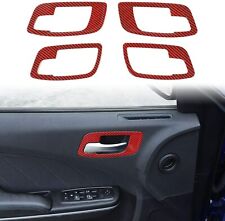 For 2011-2019 Dodge Charger Interior Door Handle Bowl Trim Red Carbon Fiber 4pcs picture
