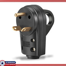 30 Amp RV Male Plug ED-304Pack 125V 30A Black, Heavy Duty Camper Trailer Connect picture