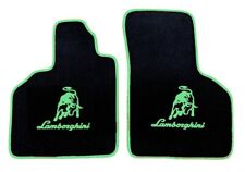 For Lamborghini Gallardo Floor mats carpet Black Lime Green Letter 2pc 2004-14 picture