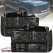 Smoke Headlights+Bumper+Corner Lamps Fit 1994-1998 GMC C10 Yukon Sierra Suburban picture