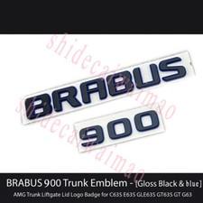 BRABUS 900 Emblem GLOSS BLACK BLUE Trunk Luggage Lid Logo Tailgate Badge AMG picture