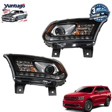 HID Headlight For 2014 2015 2016-2021 Dodge Durango W/LED DRL Lamps Left+Right picture