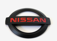 Nissan 350 Z Rear Emblem Trunk Ornament Badge Red Matte Black 113x95mm 350z picture