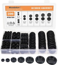 200 Black Rubber Hole Plugs Assortment for Auto Body and Sheet Metal, Flush Head picture