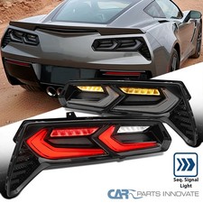Smoke Tail Lights Fits 2014-2019 Chevy Corvette C7 Sequential LED Turn Signal picture