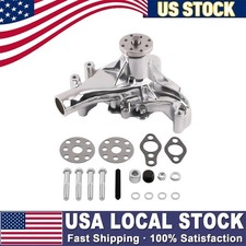 Chrome Long Water Pump High Volume Chrome for SBC 283 305 327 350 400 1969-1987 picture