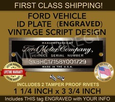 SERIAL NUMBER DATA PLATE MODEL TAG FORD CAR TRUCK ENGRAVED WITH YOUR INFORMATION picture