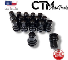 32x Ford OEM Factory Black 14x1.5 Flat Seat Lug Nut Fit F250 F350 Super Duty picture