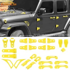 43pcs Exterior Hinge Handle Cover Trim Kits Decor For Wrangler JL 2018-25 Yellow picture