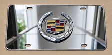 Cadillac Stainless Steel Mirror Finished License Plate wCadillac Emblem Attached picture