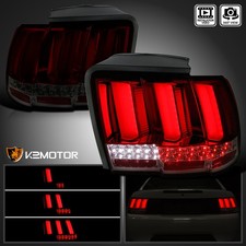 Red/Smoke Fits 1999-2004 Ford Mustang Sequential Signal Tube LED Tail Lights picture