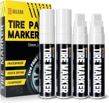 SELEAD Jumbo Tire Marker White - 4 Pack Paint Pens for Car Tires Lettering picture