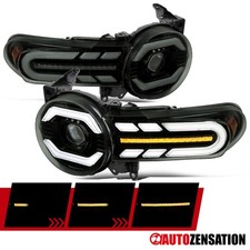Smoke Fit 2007-2014 Toyota FJ Cruiser LED Sequential Signal Projector Headlights picture