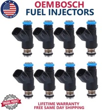 OEM 8x Bosch Fuel Injectors Fits GMC Sierra 3500 HD Chevrolet 6.6L V8 12587269 picture