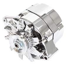Fits Chrome BBC SBC Chevy GM Alternator 1 Wire Chevy 327-350-396-427-454 110Amp picture