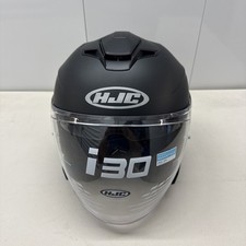 HJC i30 Motorcycle Helmet Open Face w Inner Sun Shield Semi Flat Black Size M picture