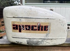 Vintage Clinton Apache Outboard Motor Gas Tank - Rare White Metal Fuel Tank OBM picture