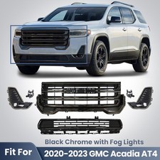 For 2020-2023 GMC Acadia AT4 Front Grille Assembly  W/  Fog Lights Black Chrome picture