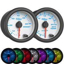 GlowShift 60 PSI Diesel Boost & 2400F EGT Pyrometer Gauge Set, White 7 Color picture
