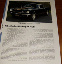 1966 Ford Shelby Mustang GT 350H Specs Info Photo 66 350 Fastback Hertz picture
